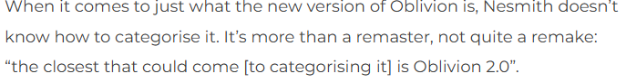 原开发组长评价《上古4：重制版》 足以称呼2.0版