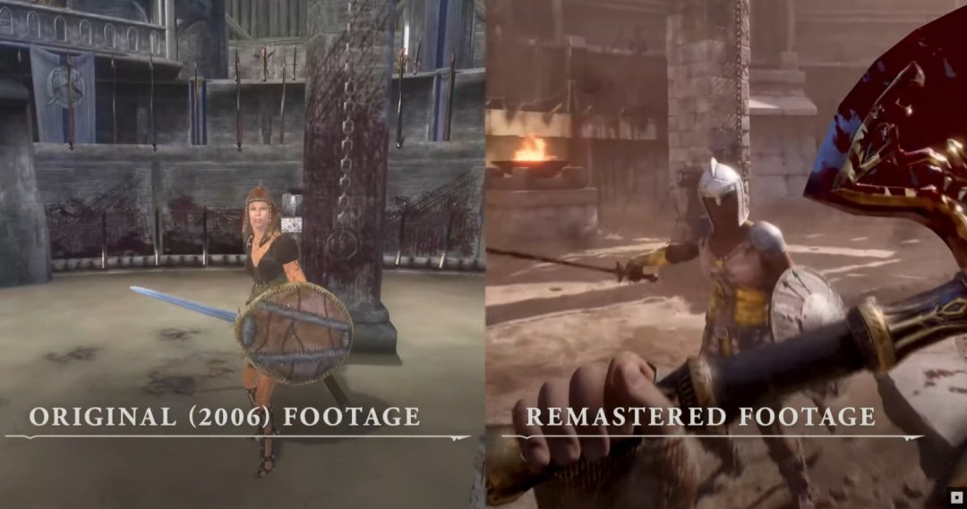 《上古卷轴4：重制版》公布 2006原版和2025年复刻版画面对比