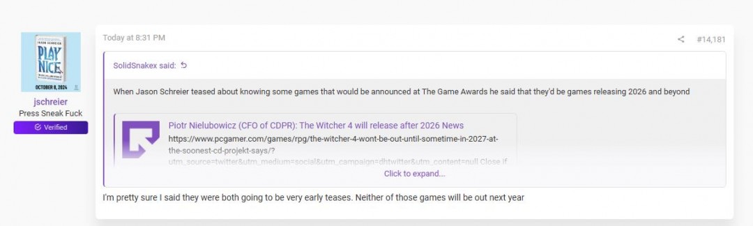 还得再等等 彭博社记者称《星际：异端先知》不会在明年发售