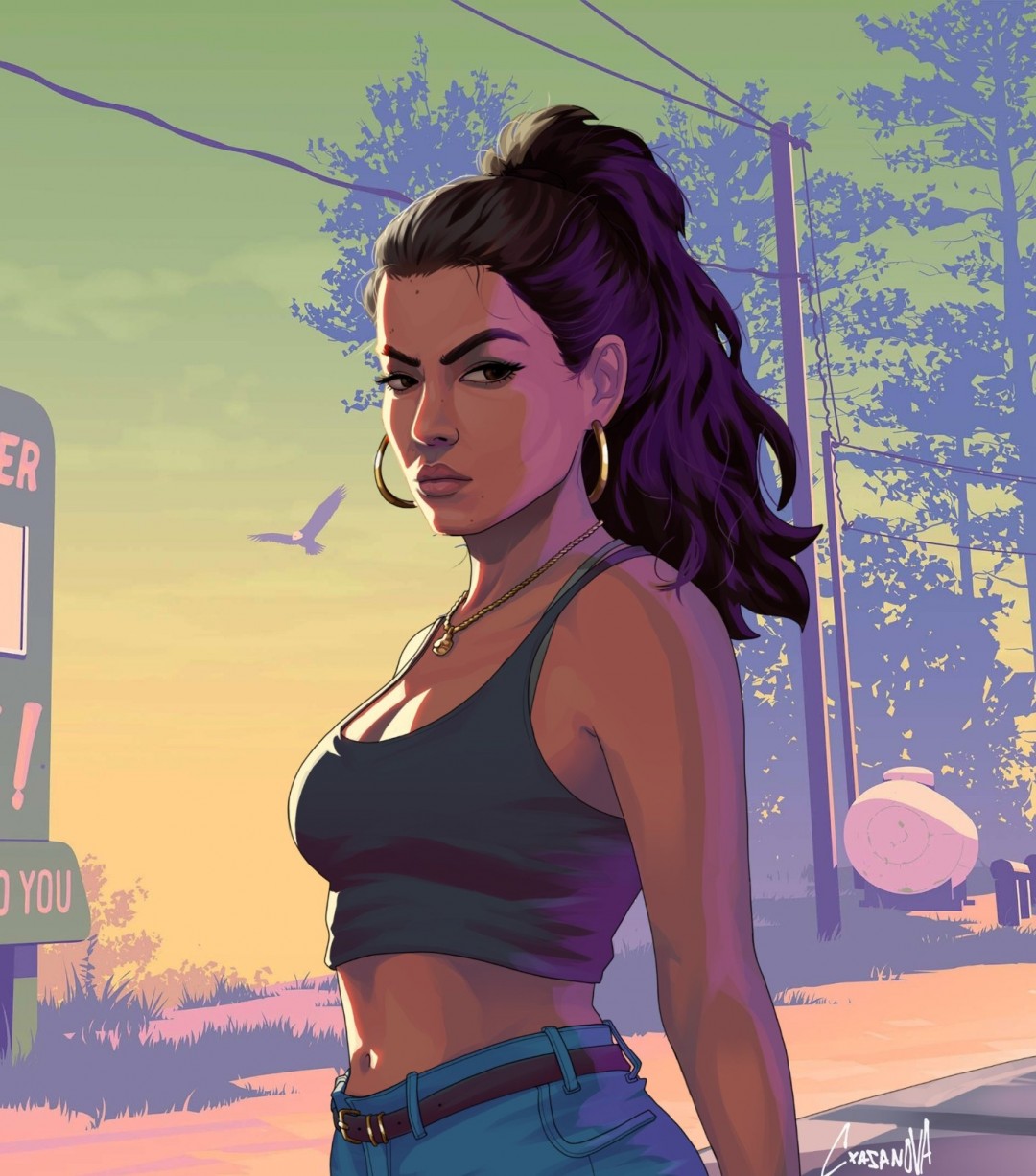 《GTA6》女主角露西娅同人图 翘臀非常吸睛