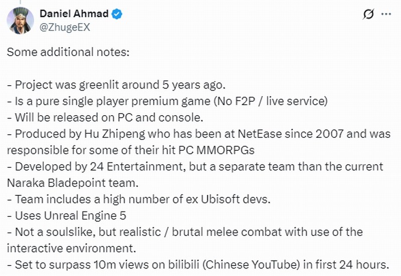 《归唐》使用虚幻5打造 团队中有前育碧开发者