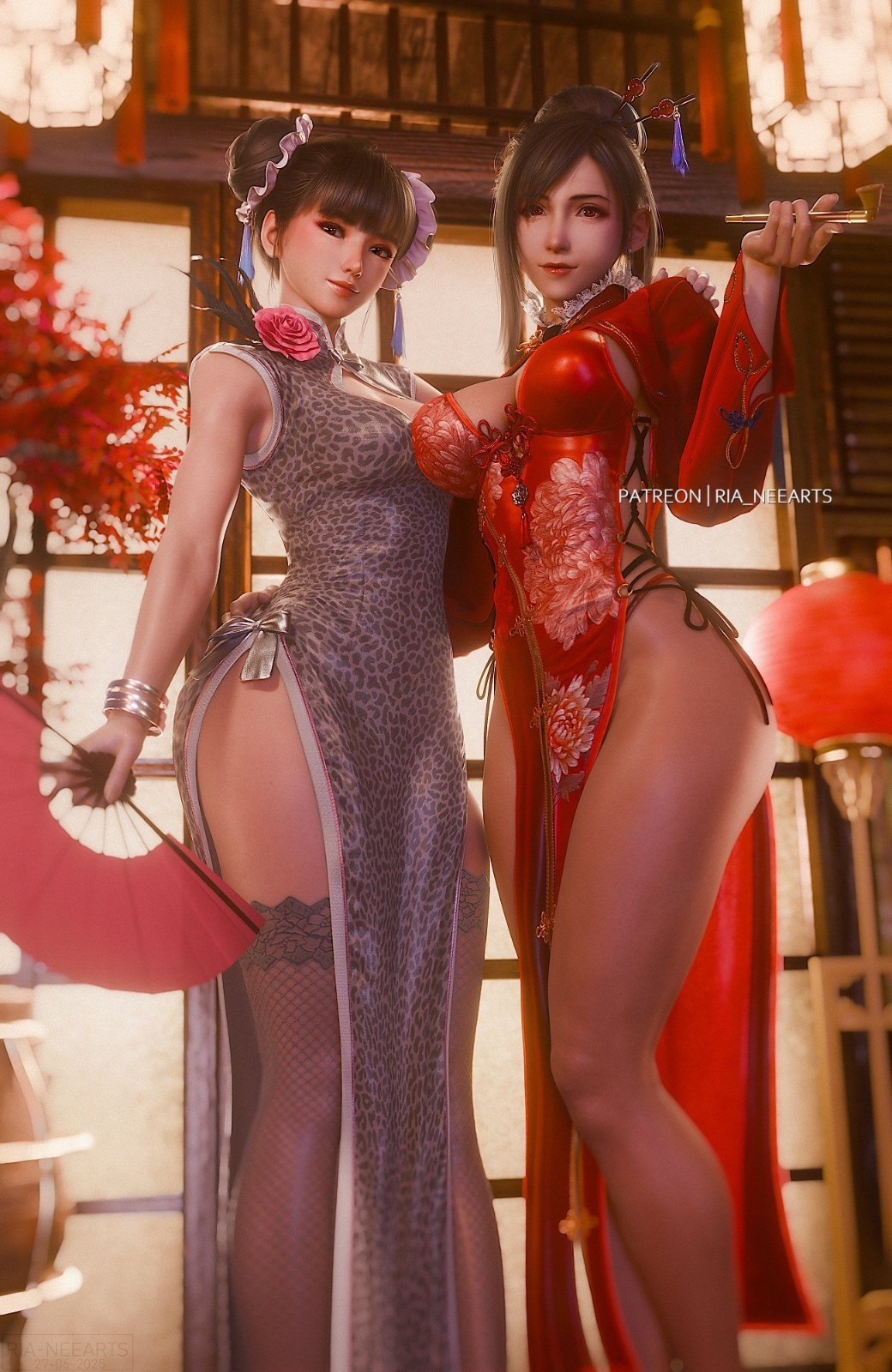 伊芙和蒂法3D美图：服装互换无违和感 身材都完美