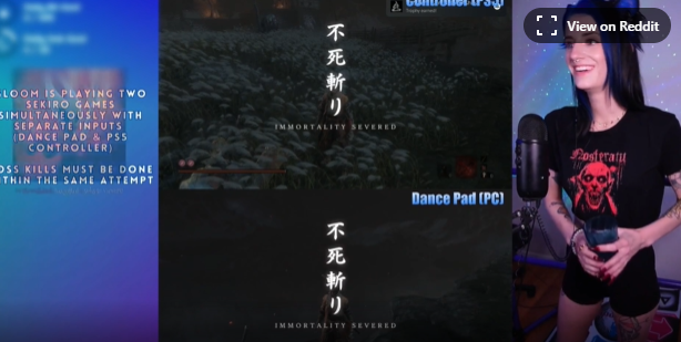 还能这么玩？美女高玩手脚同时玩两个《只狼》成功双杀总BOSS