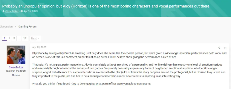 玩家称《地平线》系列主角埃洛伊最无聊！角色塑造受质疑