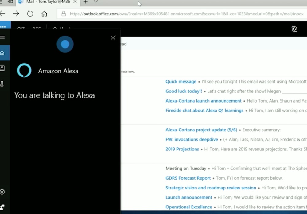 还挺便利,微软演示 Alexa 和 Cortana 的整合