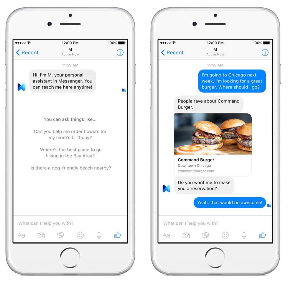 Facebook AI 虚拟助理 M