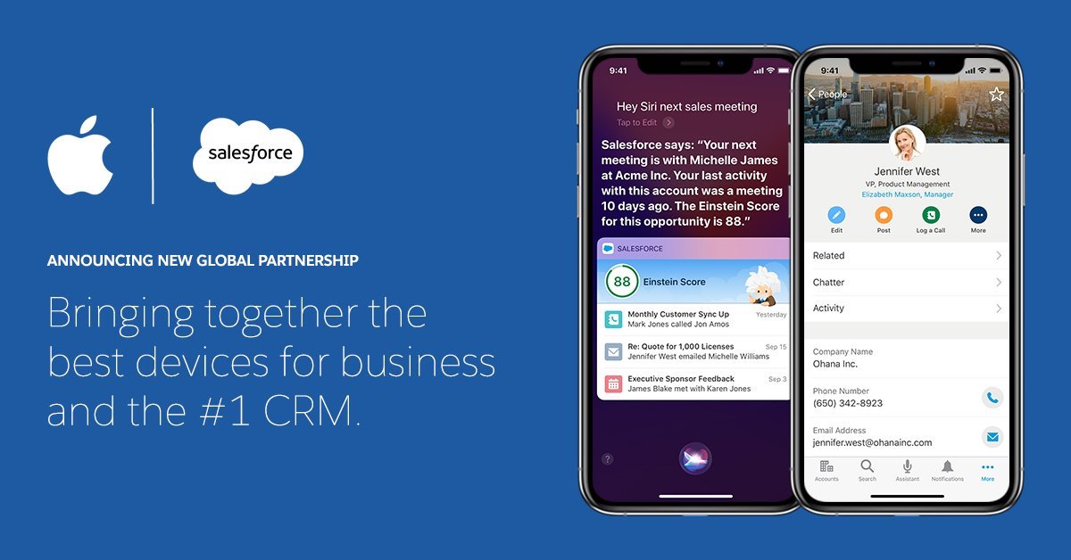 苹果和企业云核算公司 Salesforce 协作，将 Siri 带给企业客户
